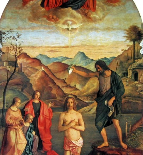 Giovanni Bellini: Il battesimo di Cristo, cm. 263, Chiesa di Santa Corona, Vicenza.